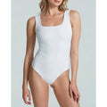 COMMANDO Women's Do It All Denim Bodysuit Medium White Squareneck Sleeveless NWT
