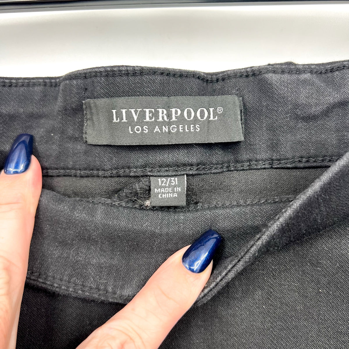 Liverpool Women's Mermaid Denim Maxi Skirt Size 12 31 Black Rinse Seamed NWT