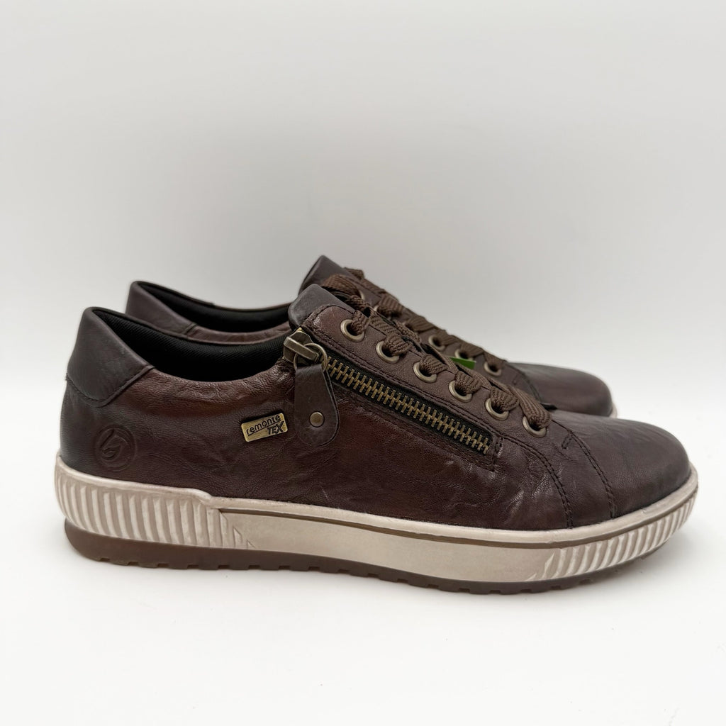 Rieker Womens Maditta 00 Casual Low Sneakers Size 6 EU 37 Brown Leather NIB