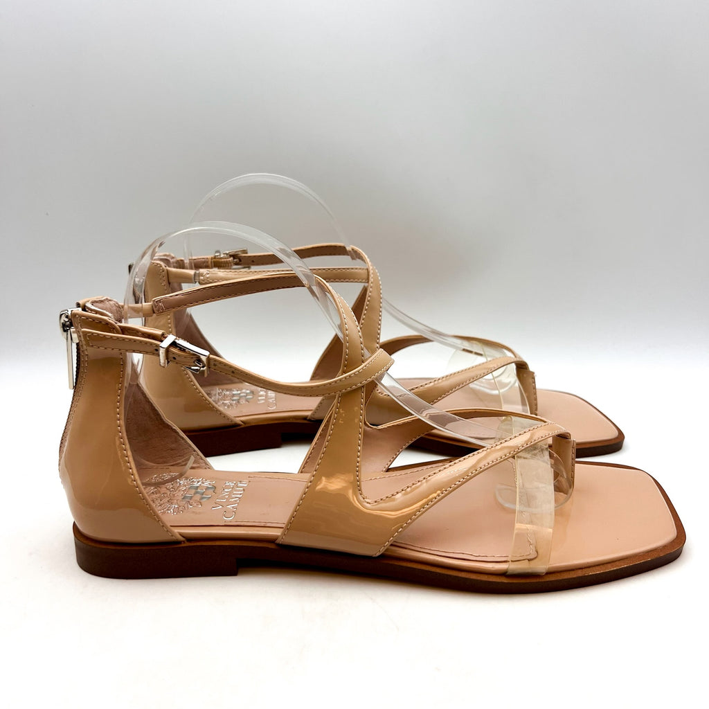 VINCE CAMUTO Women's Lomeeana Flat Sandals Size 8.5 Soft Blush Leather NWOB