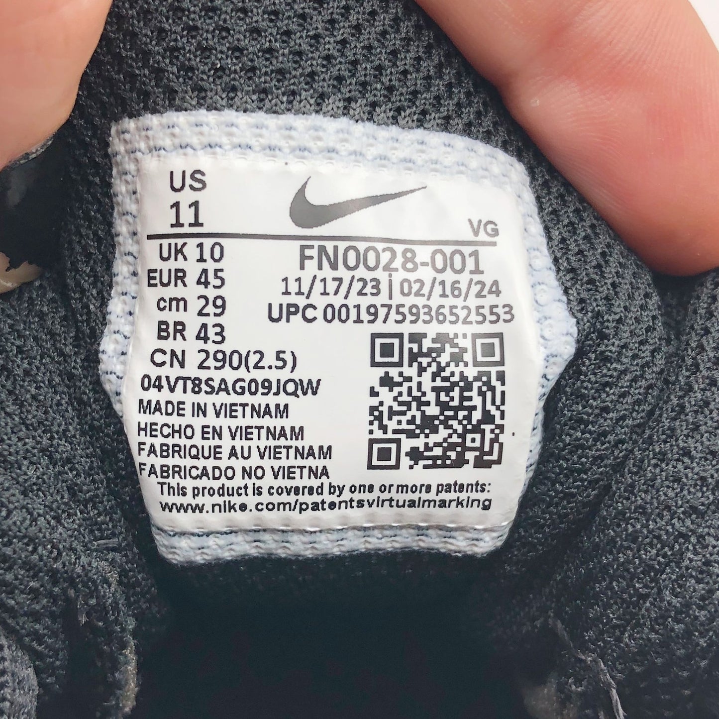 Nike Men's Alpha Menace 4 Shark Football Cleats Size 11 Black Grey White NWOB