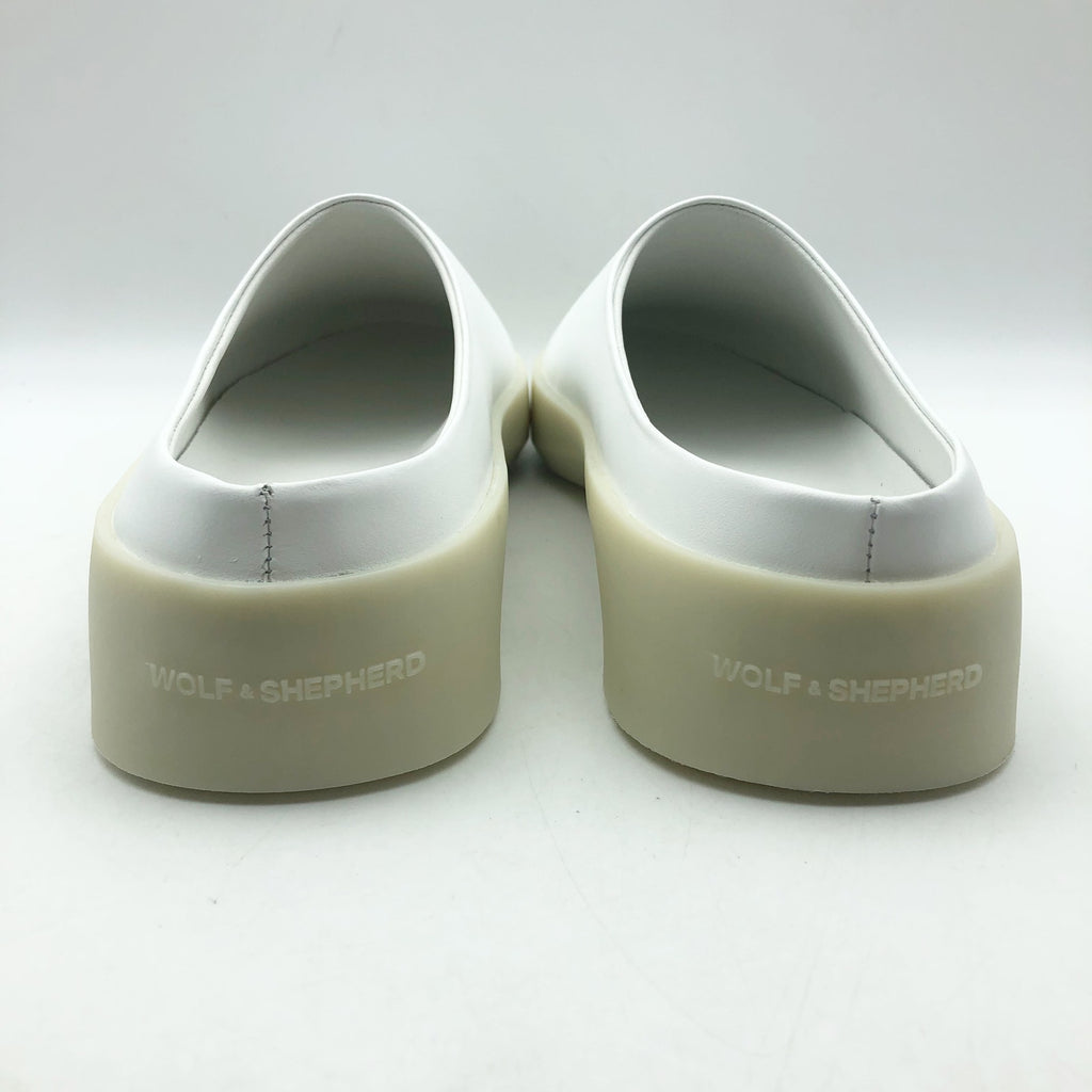 Wolf & Shepherd Mens Cruise Mule Slip On Shoes Size 11 White Vanilla Leather NIB