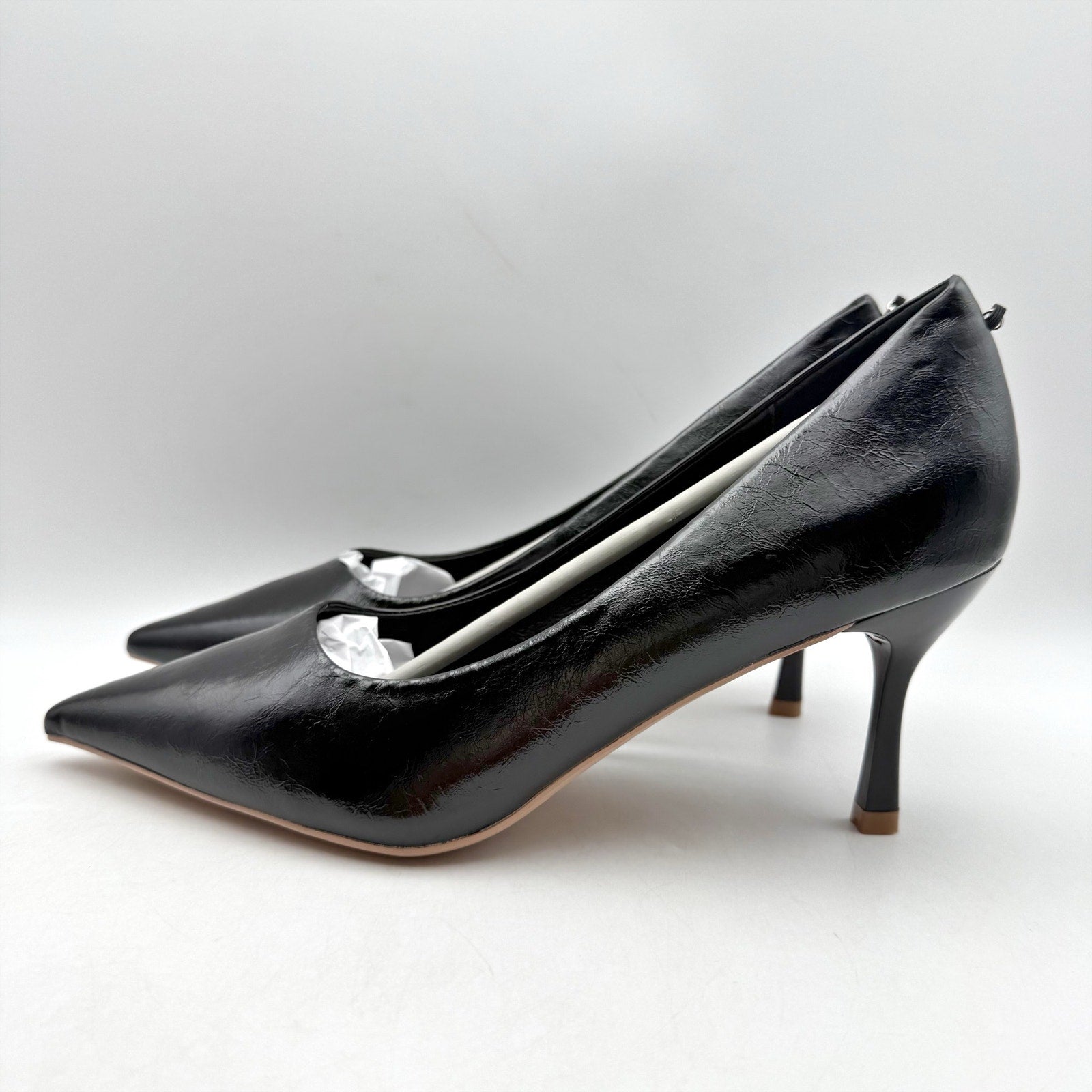 C.Paravano Womens Anna Chain Pumps EU 40 US 9.5 Black Leather NIB