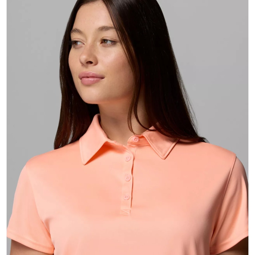 COLUMBIA Women's PFG Tidal Tee Polo Shirt Small Tiki Pink Short Sleeve NWT