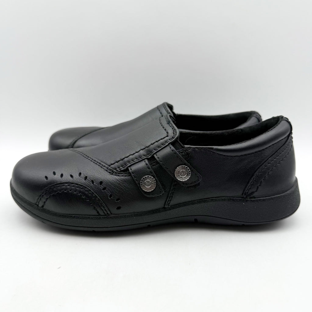 Rockport Womens Daisey Work Slip-On Shoe US 5.5 Wide Black Leather Alloy Toe NIB