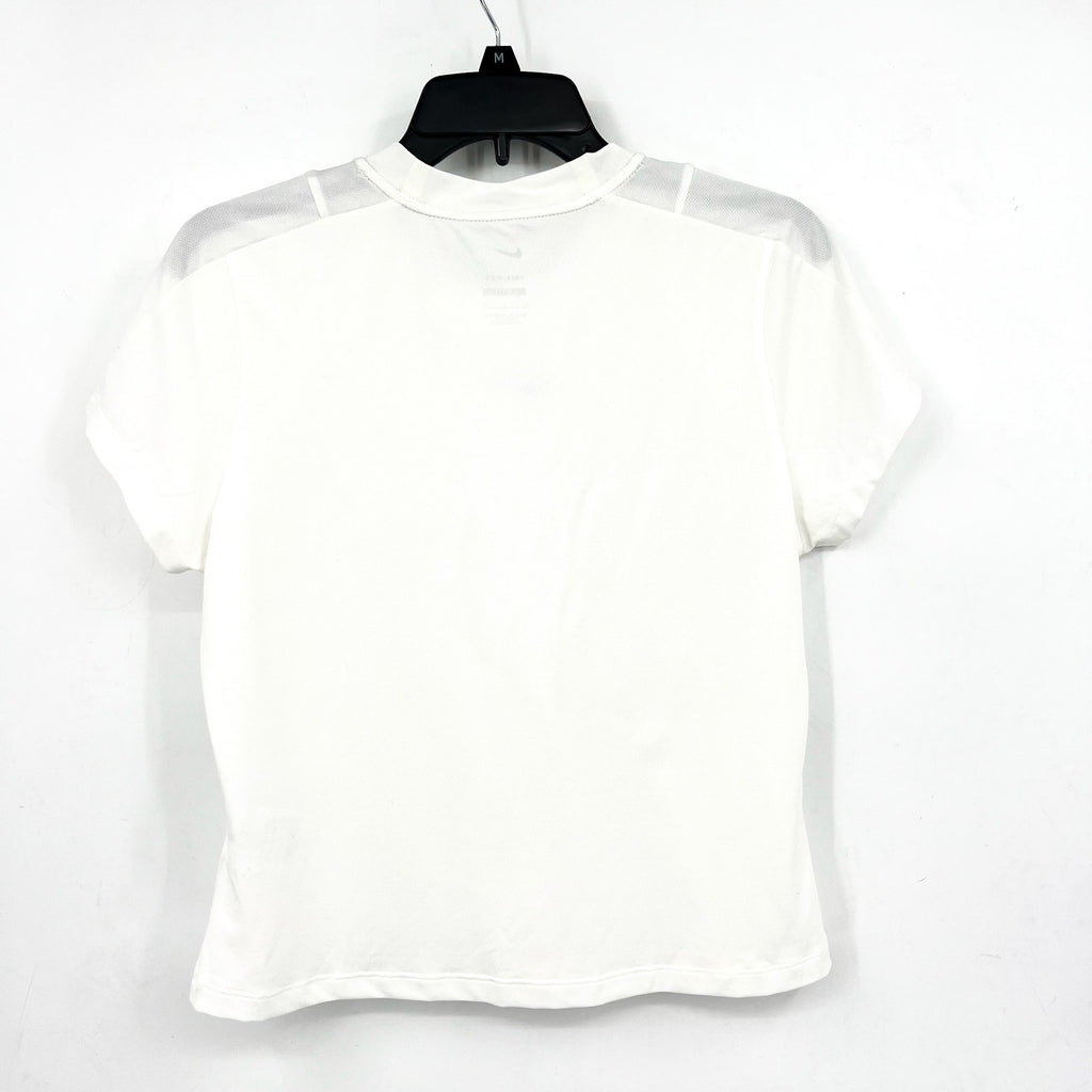 NIKE Womens Court Advantage Tennis T-Shirt Large White Short Sleeve Dri-Fit NWOT