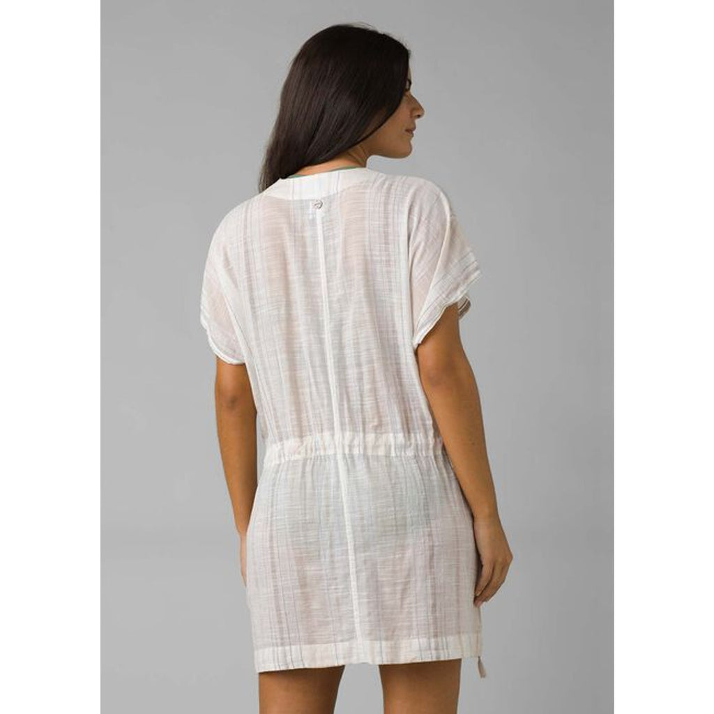 PRANA Women's Marina Bay Tunic Large White Swim Cover Up Short Sleeve NWT