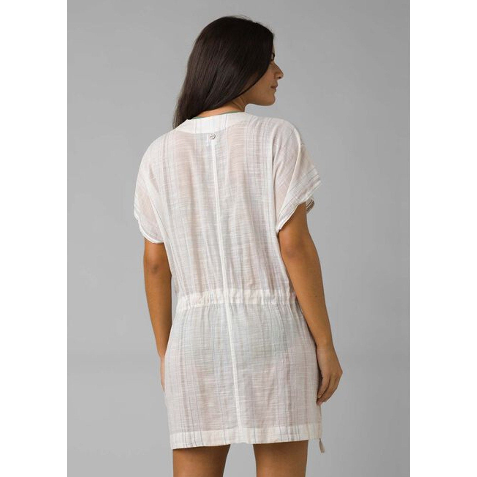 PRANA Women's Marina Bay Tunic Large White Swim Cover Up Short Sleeve NWT