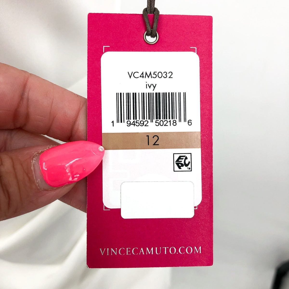 VINCE CAMUTO Women's Scuba Sheath Dress Size 12 White Square Neck NWT