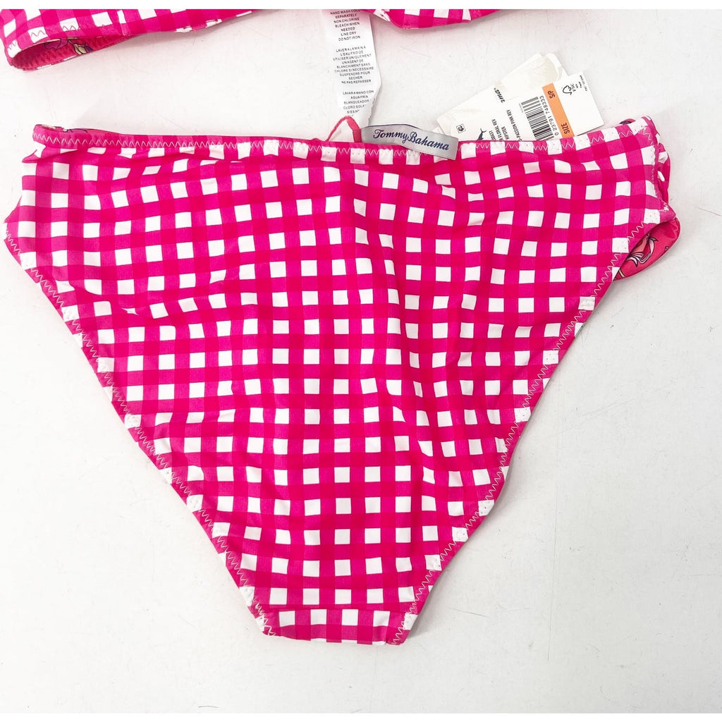 TOMMY BAHAMA Summer Floral Rev Hipster Bikini Set Small Passion Pink NWT