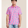 CHUBBIES Men's The Toucan Do It Performance Polo Shirt XXL Bright Pink NWT