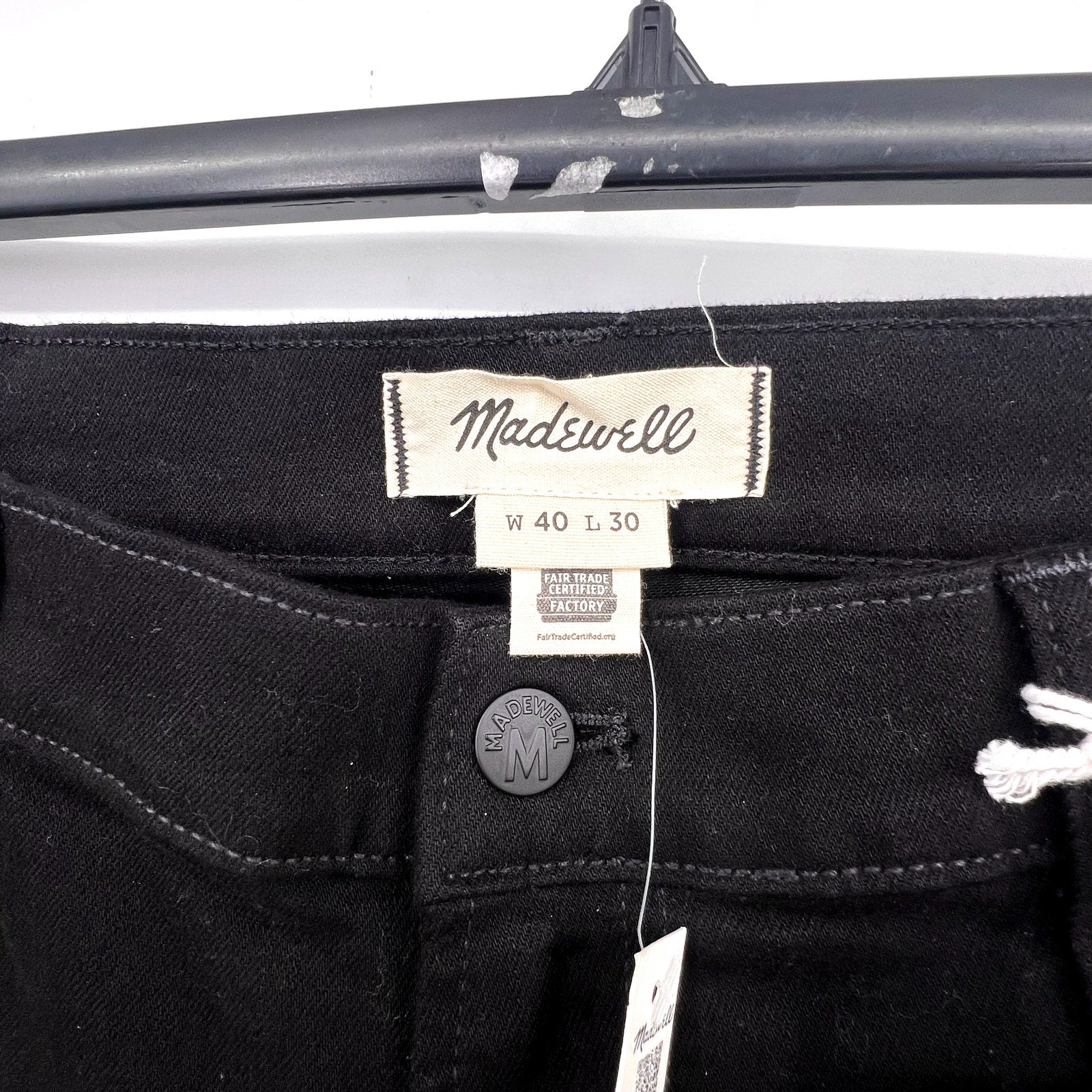 MADEWELL Men's Slim Jeans 40x30 Black Bainhart Wash ND479 COOLMAX® Denim NWT