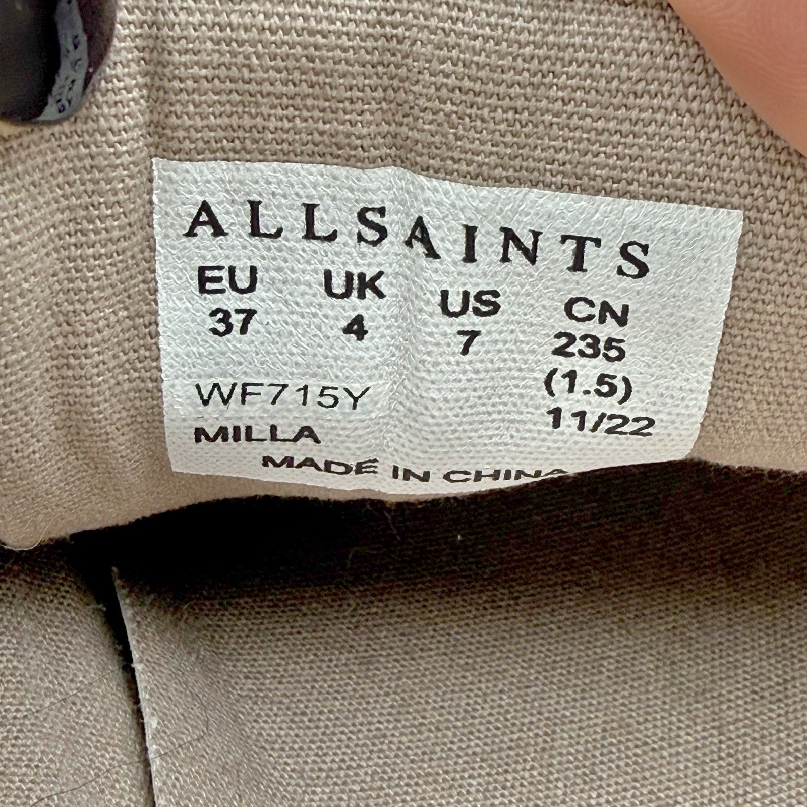 ALLSAINTS Womens Milla Sneaker EU 37 US 7 Off White Leather NWOB