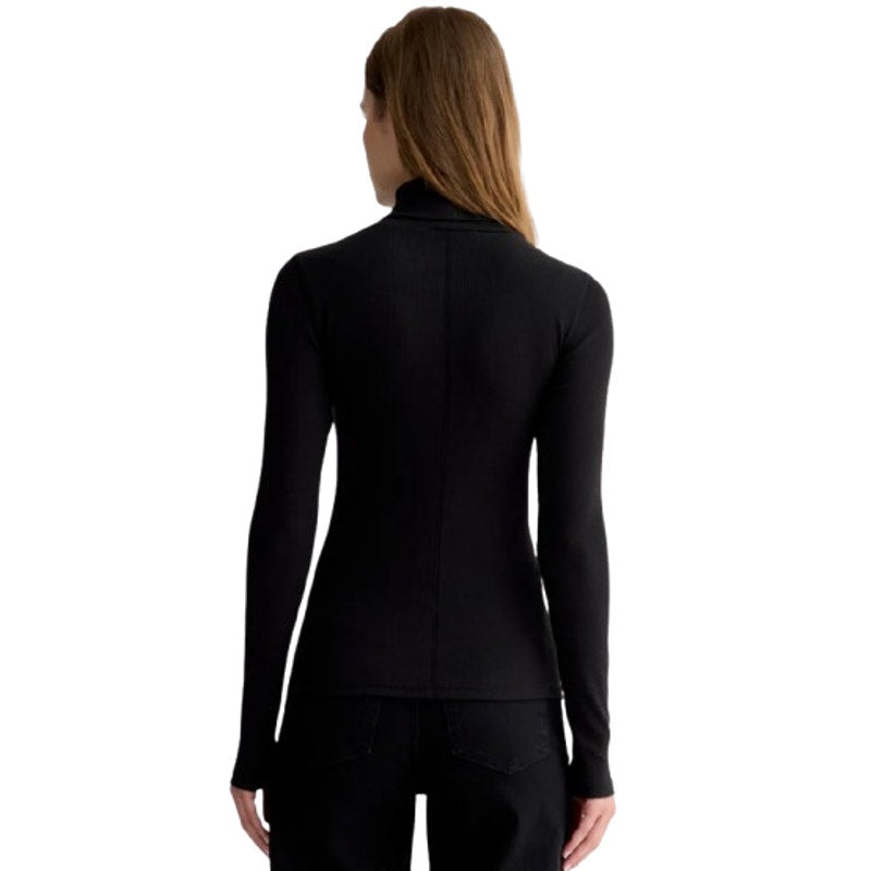 EVERLANE Women's Luxe Rib Turtleneck Sweater Small Black Long Sleeve Supima NWT