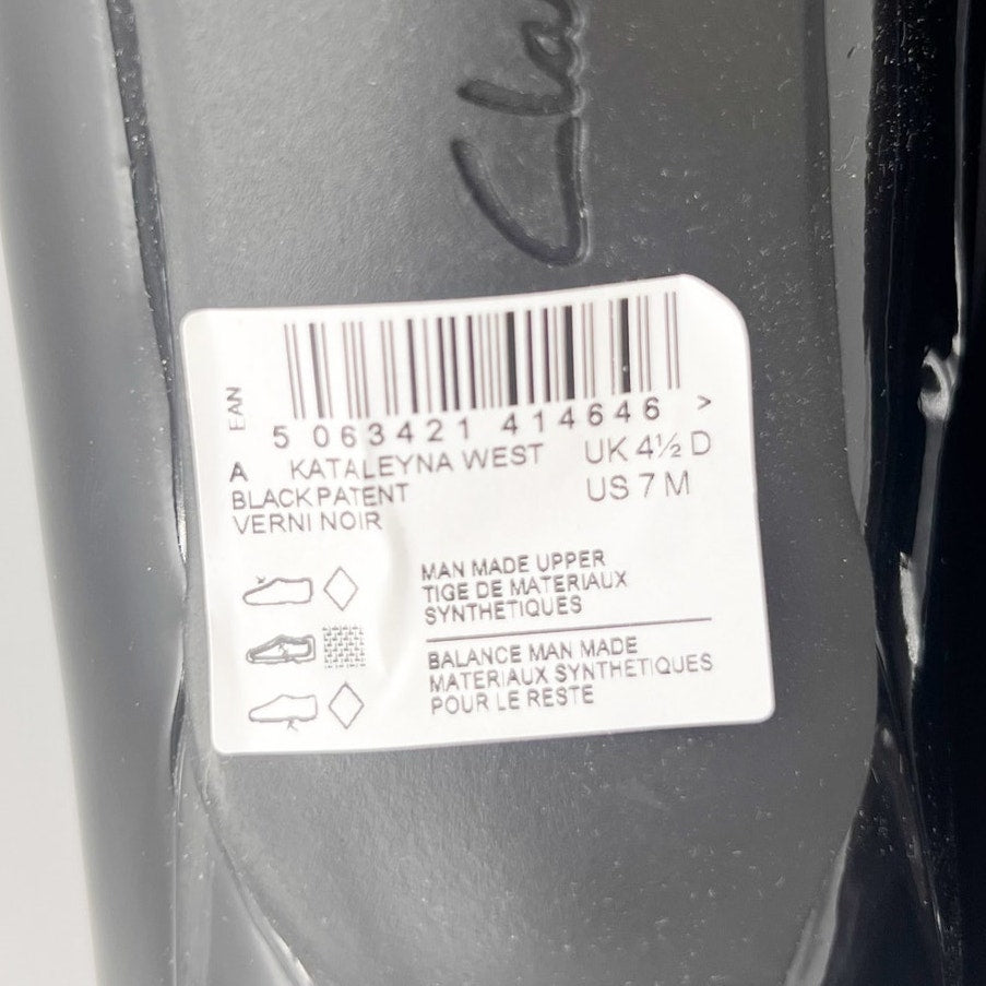 Clarks Womens Kataleyna West Heels Size 7 M Black Patent Leather Pumps NIB