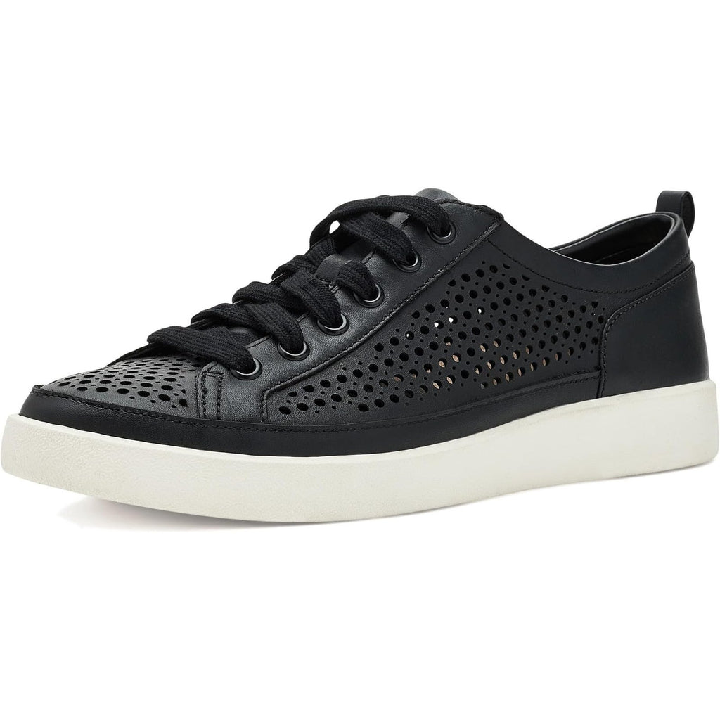 Vionic Womens Winny Perf Perforated Casual Sneakers Size 7.5 Black Leather NIB