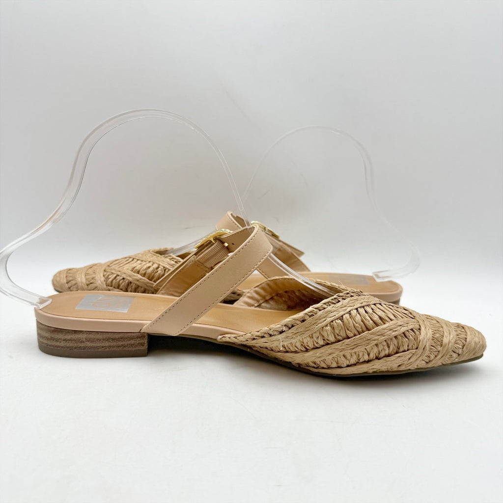 Dolce Vita Womens Domain Flat Mule US 9.5 Tan Natural Raffia Woven NWOB