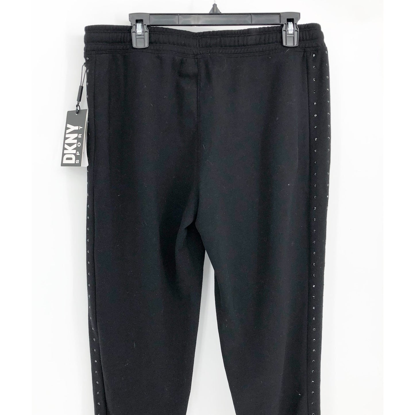 DKNY SPORT Womens Relaxed Joggers Medium Black Pants Embellished NWT