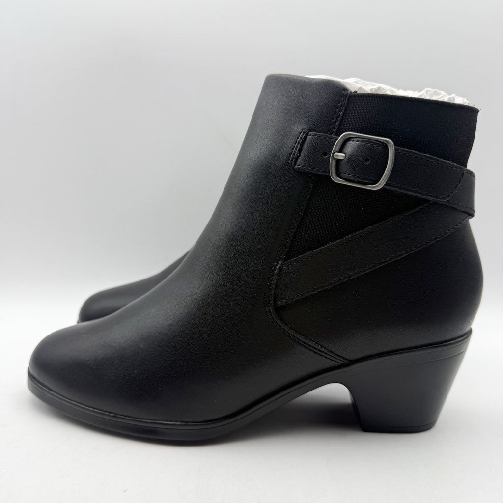 Clarks Womens Emily2 Lux Ankle Boots Size 8.5 EU 39.5 Black Leather Booties NIB