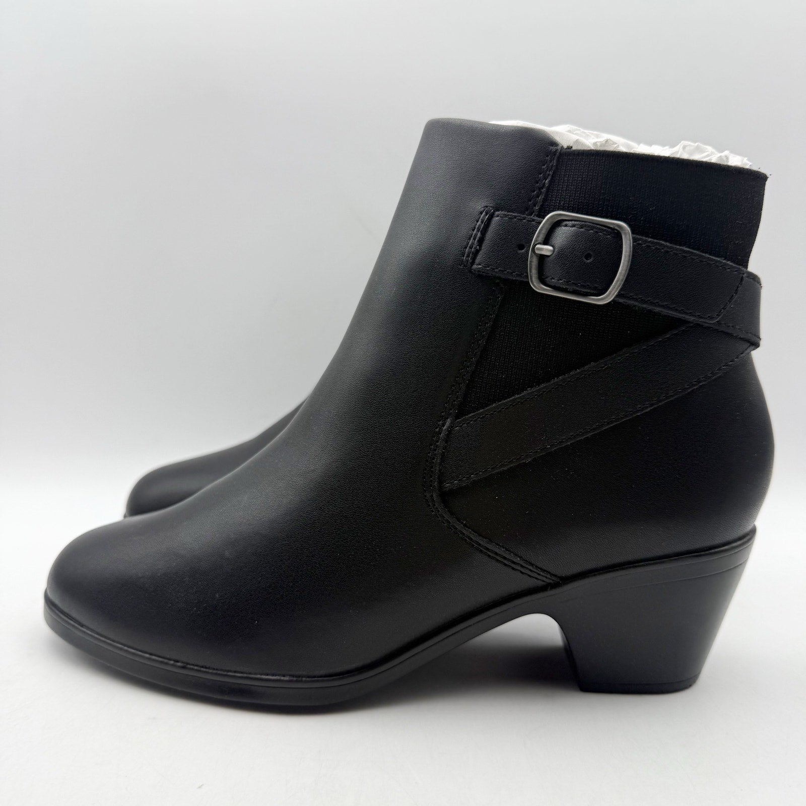 Clarks Womens Emily2 Lux Ankle Boots Size 8.5 EU 39.5 Black Leather Booties NIB