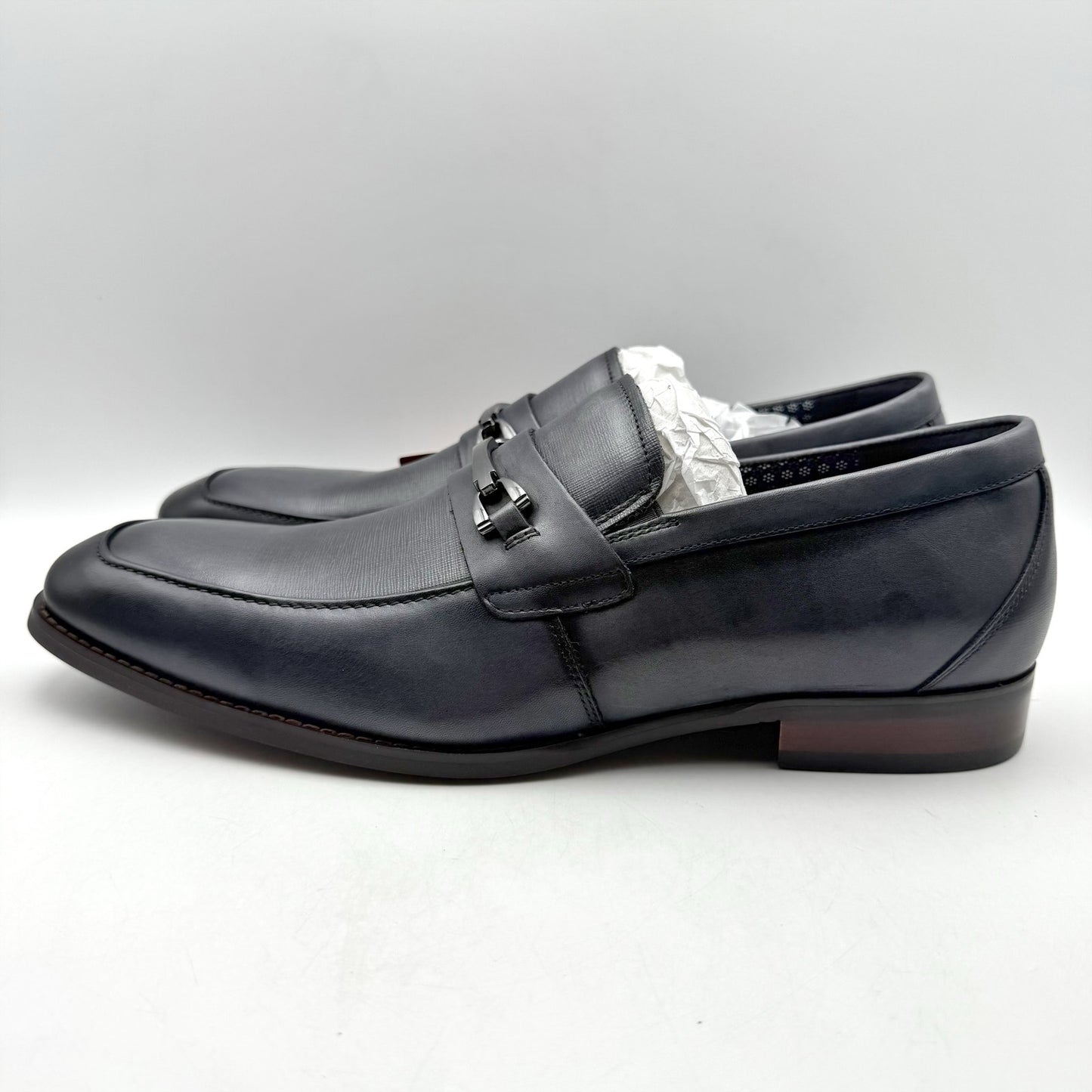Stacy Adams Mens Kaylor Penny Slip-On Loafer US 11 M EU 44 Gray Leather NIB