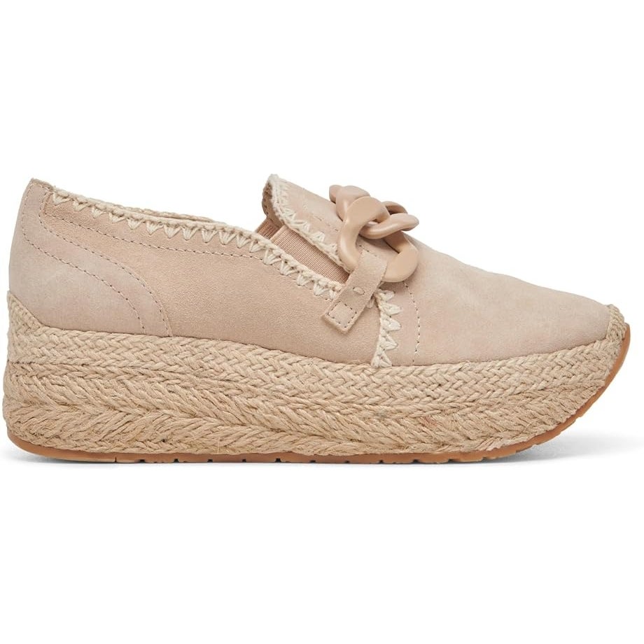 Dolce Vita Womens Jhenee Platform Espadrille Loafers Size 8.5 Beige Suede NIB