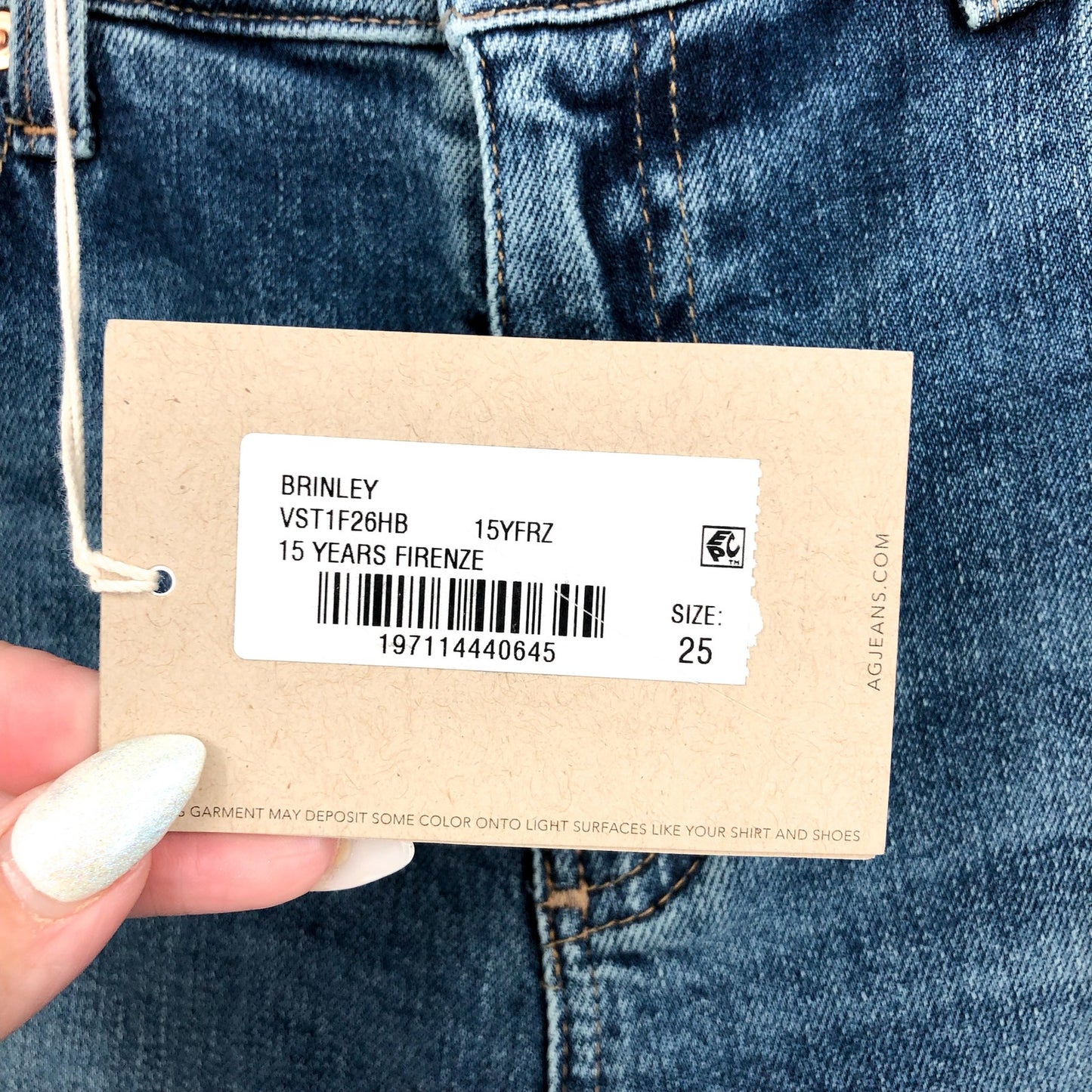 AG ADRIANO GOLDSCHMIED Womens Brinley Straight Jeans Size 25 Blue NWT