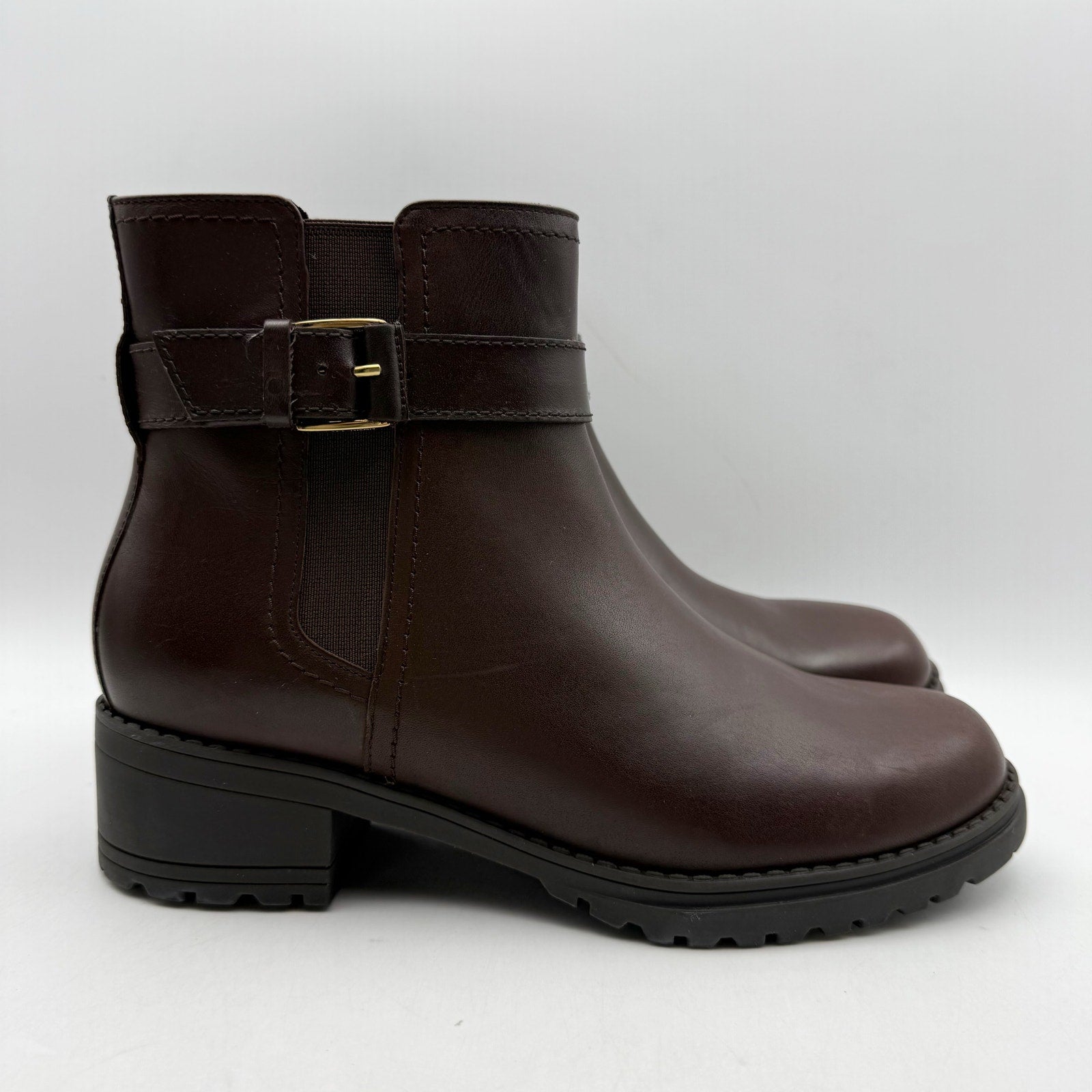 Cole Haan Womens Catherine Ankle Booties US 8 B Brown Leather Waterproof NIB