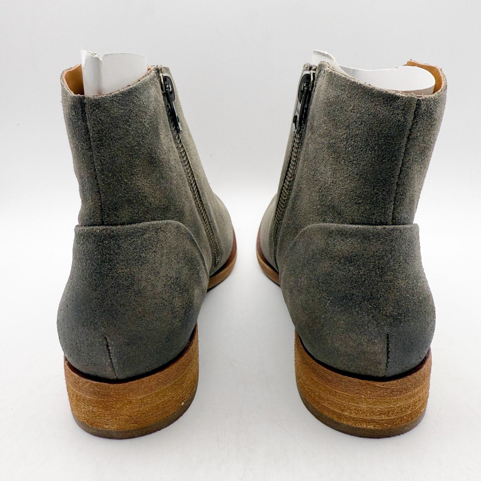 Kork-Ease Womens Riley Ankle Boots Size 7.5 Grey Taupe Leather Booties NIB