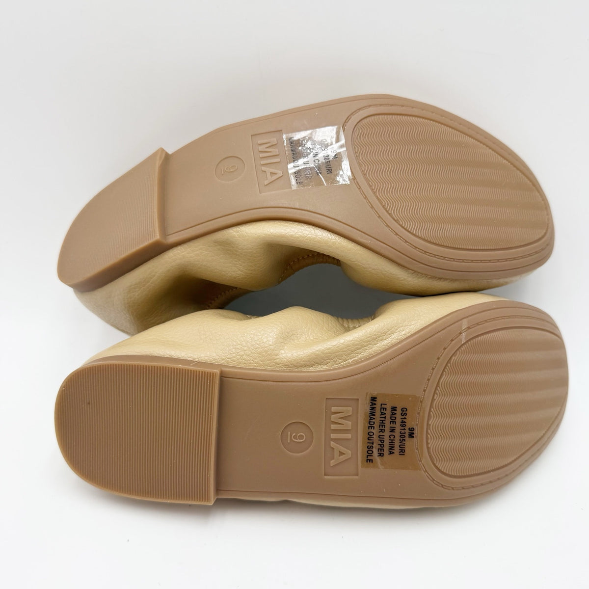 MIA Womens URI Ballet Flats Size 9 M Tan Beige Leather NWOB
