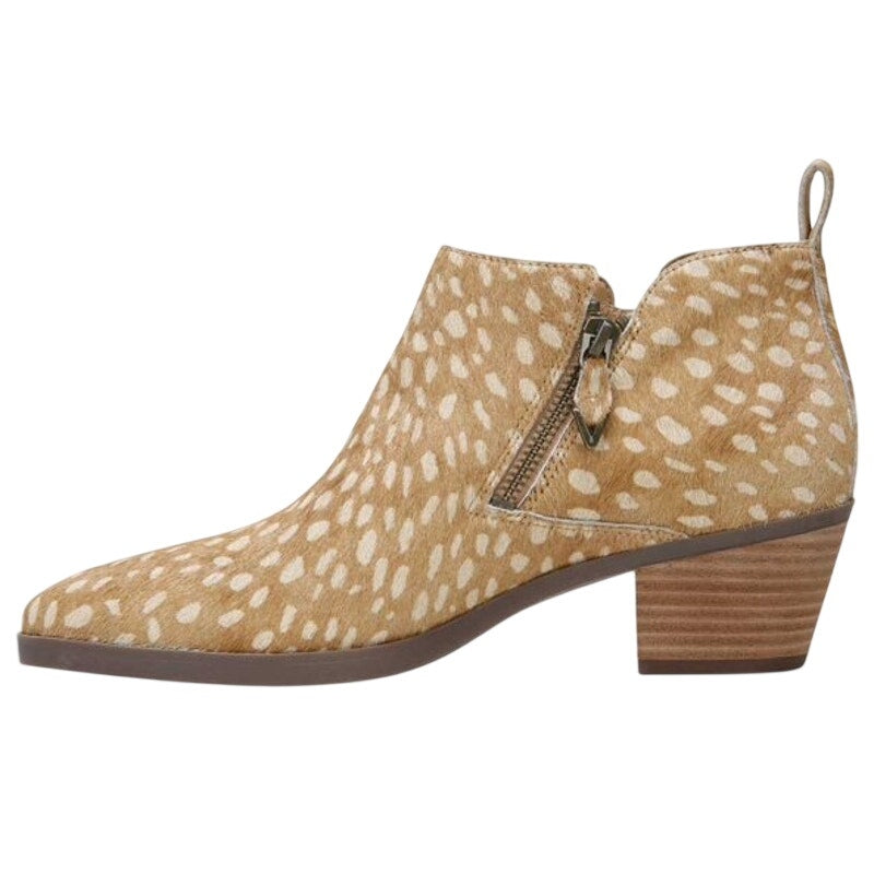 Vionic Womens Cecily Ankle Booties Size 5 EU 36 Brown Deer Print Calf Hair NWOB