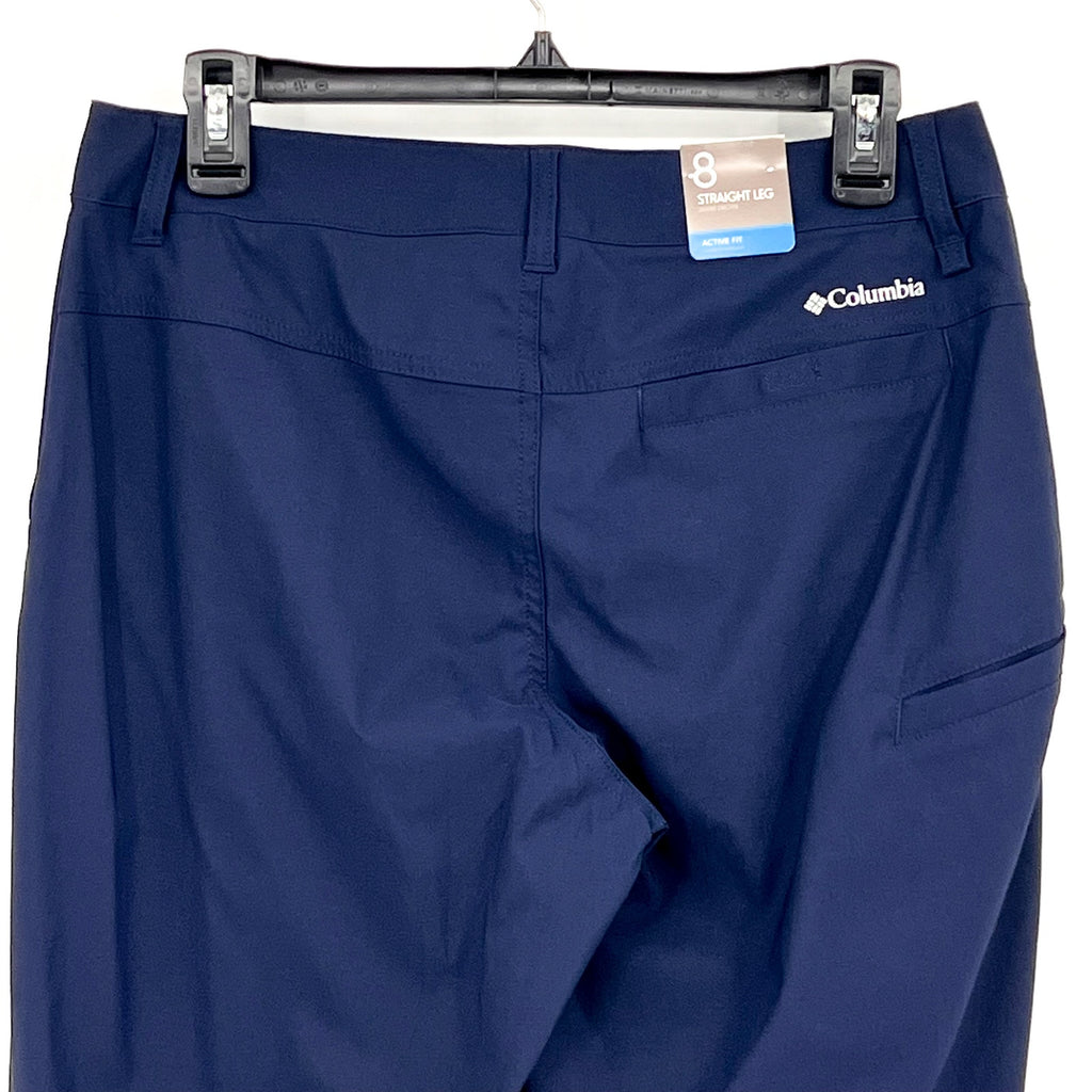 COLUMBIA Womens Leslie Falls Pants II Size 8 Collegiate Navy Blue 29" Inseam NWT