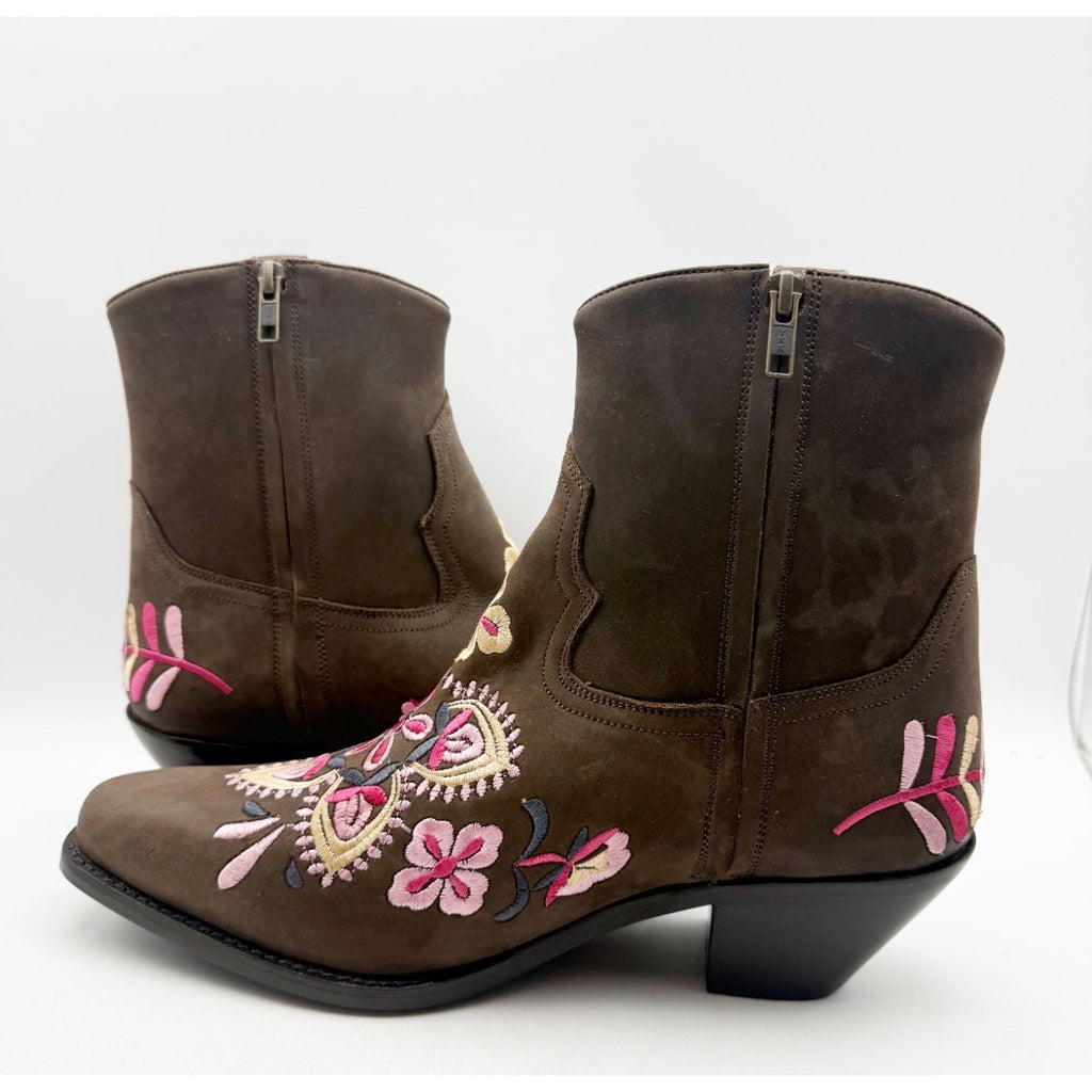 Diba True Women Cains Ville Western Bootie Size 11 M Brown Pink Leather NWOB