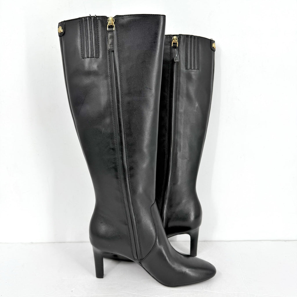 Lauren Ralph Lauren Womens Caelynn II Tall Boots US 5.5 EU 36 Black Leather NIB