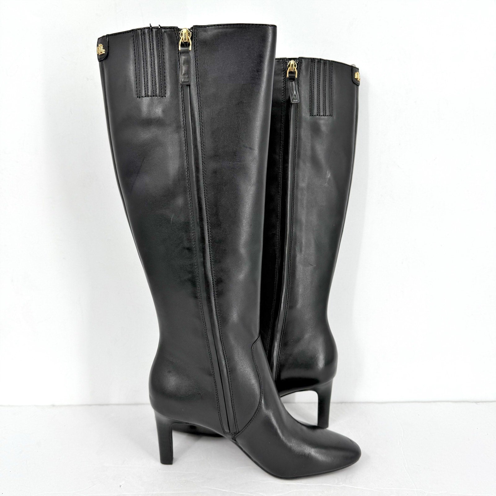 Lauren Ralph Lauren Womens Caelynn II Tall Boots US 5.5 EU 36 Black Leather NIB