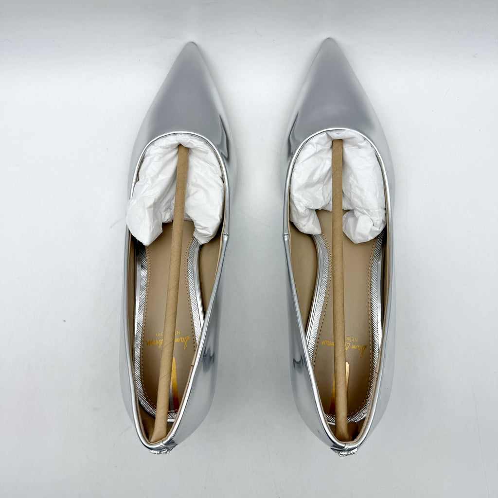 Sam Edelman Womens Dori Pumps Size 8.5 M EU 39 Silver Leather Heels NIB