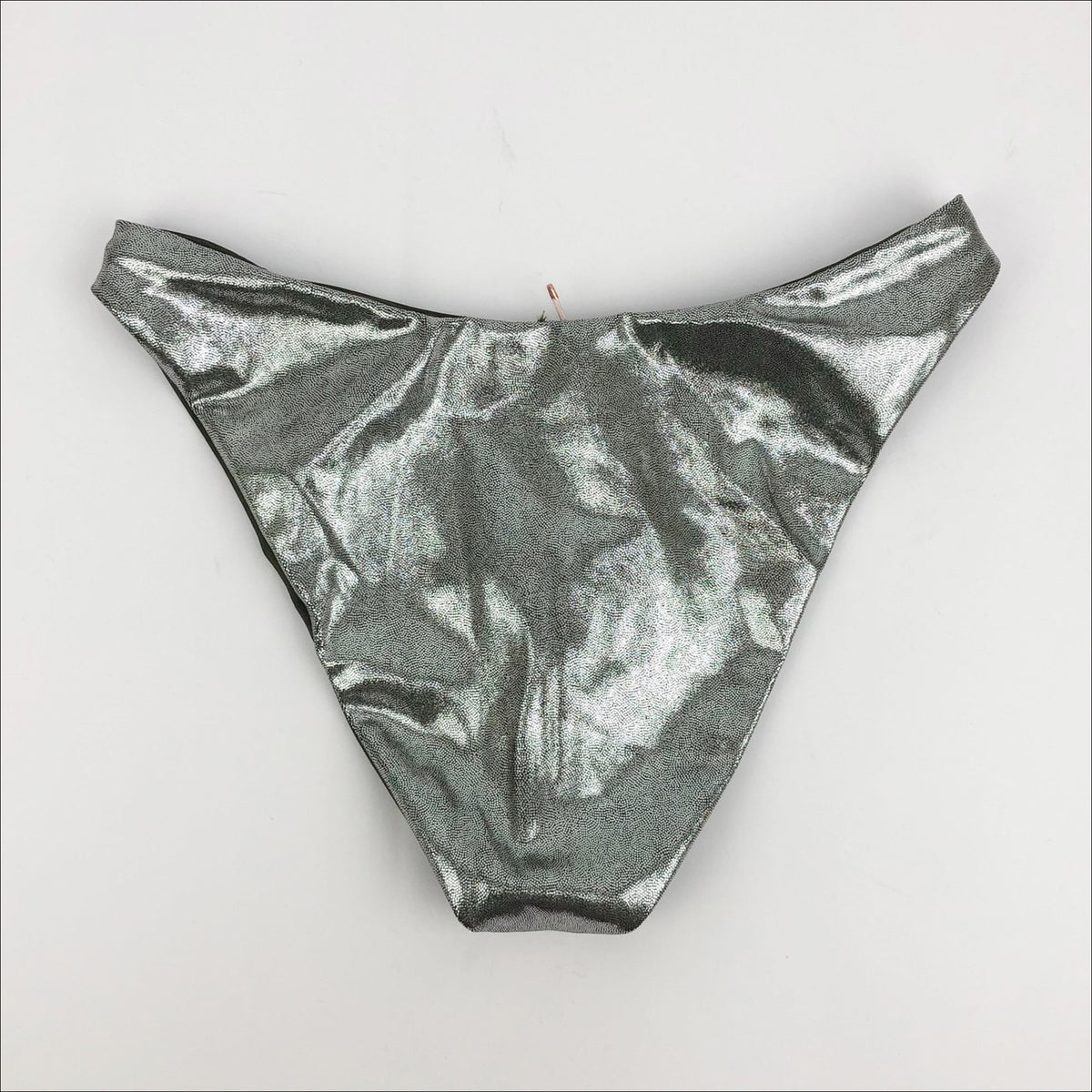 Good American Metallic Better Bikini Bottom XXL Silver Green Reversible NWT