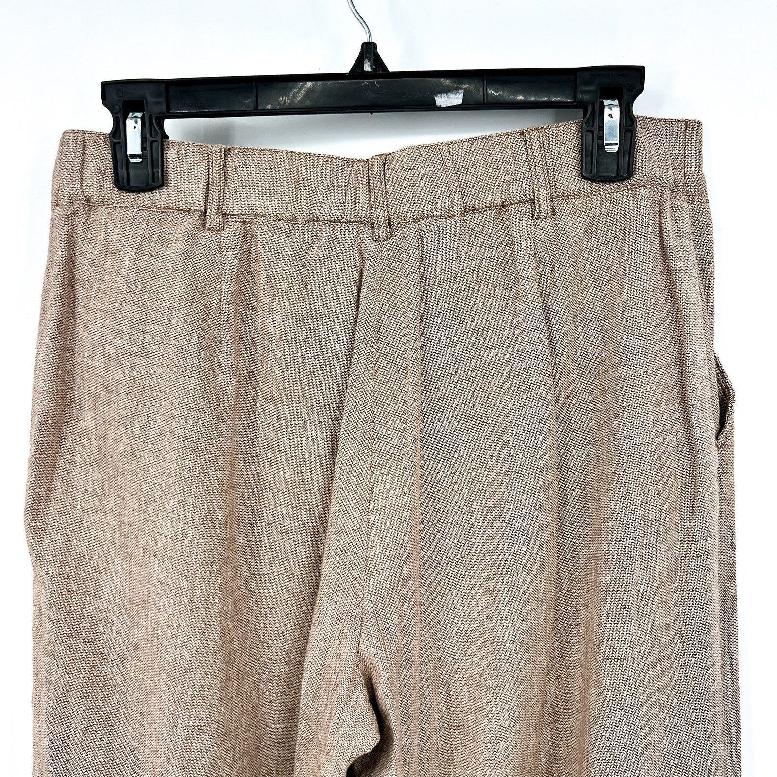 NIC + ZOE Women's Eliot Wide-leg Dress Pants 8 Petite Brown Mix Linen Cotton NWT
