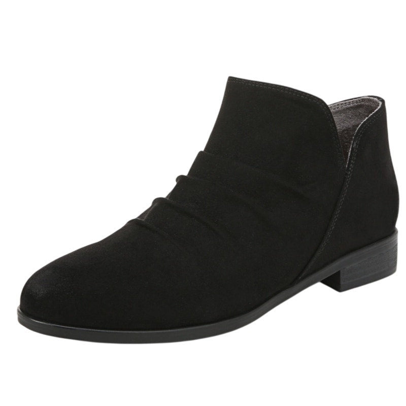 Dr. Scholls Womens Rae Ankle Booties Size 7.5 M EU 38 Black Microsuede NIB