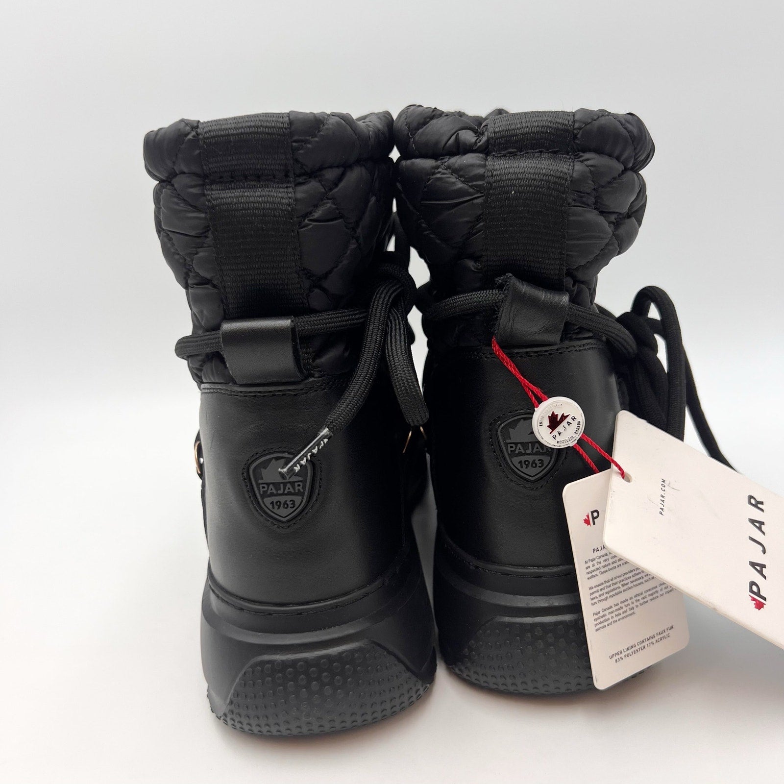 Pajar Canada Womens Gravita Ankle Snow Boots Size 8.5 Black Waterproof NWOB