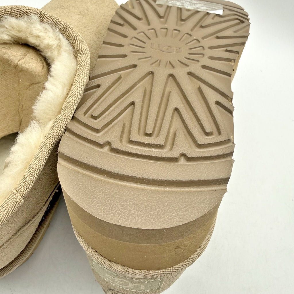 UGG Women Classic Ultra Mini Platform Boot US 5 Sand Suede Fur Plush Lining NWOB