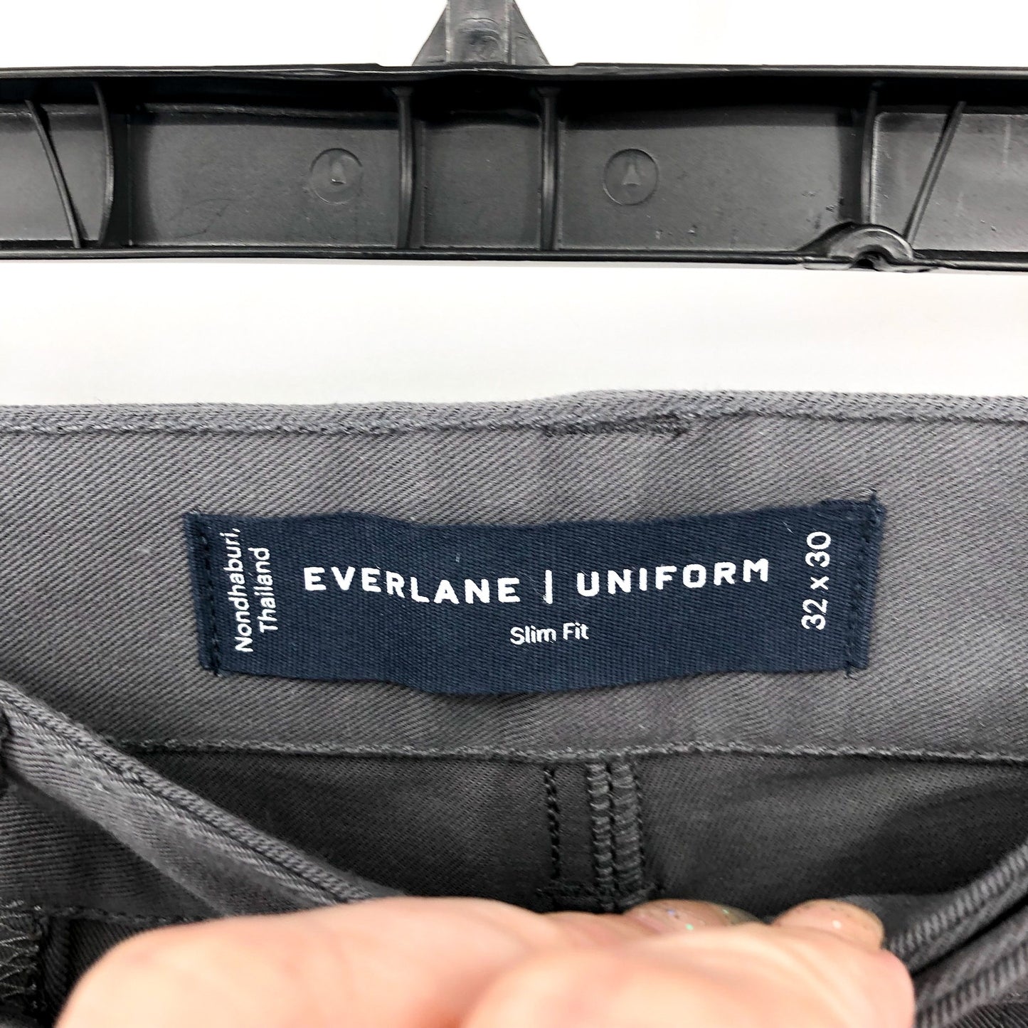 EVERLANE Mens Performance Slim Chino Pants 32x30 Slate Grey Uniform Stretch NWT