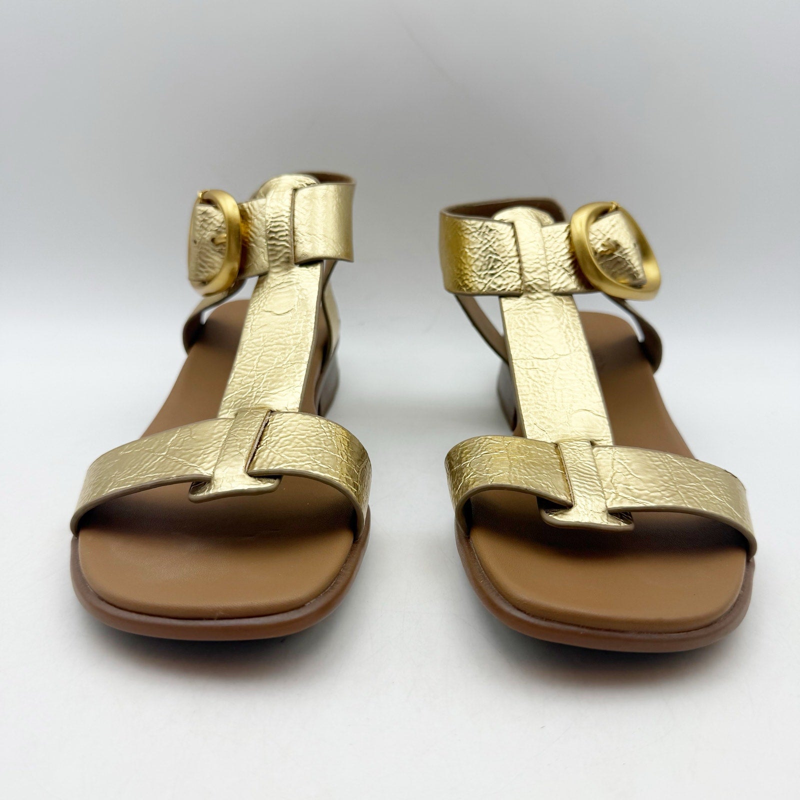 Naturalizer Womens Brandy Sandals US 5 M EU 35 Dark Gold Vegan Leather NWOT