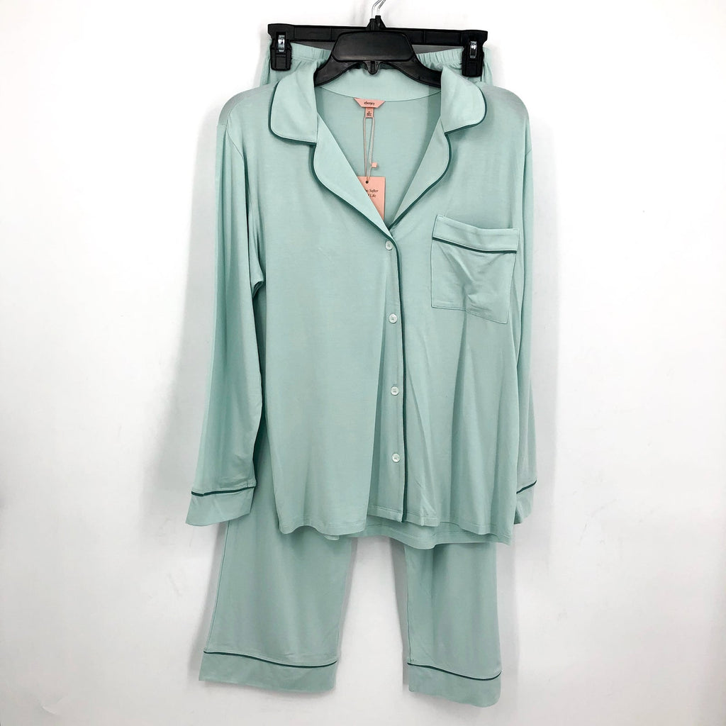 EBERJEY Women's Gisele PJ Set Small Mint Green Surf Spray Agave Modal NWT