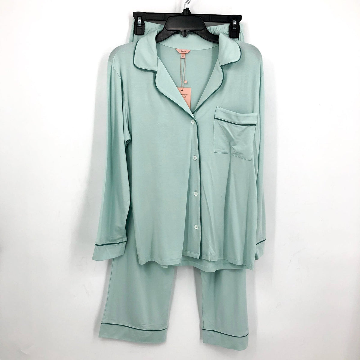 EBERJEY Women's Gisele PJ Set Small Mint Green Surf Spray Agave Modal NWT
