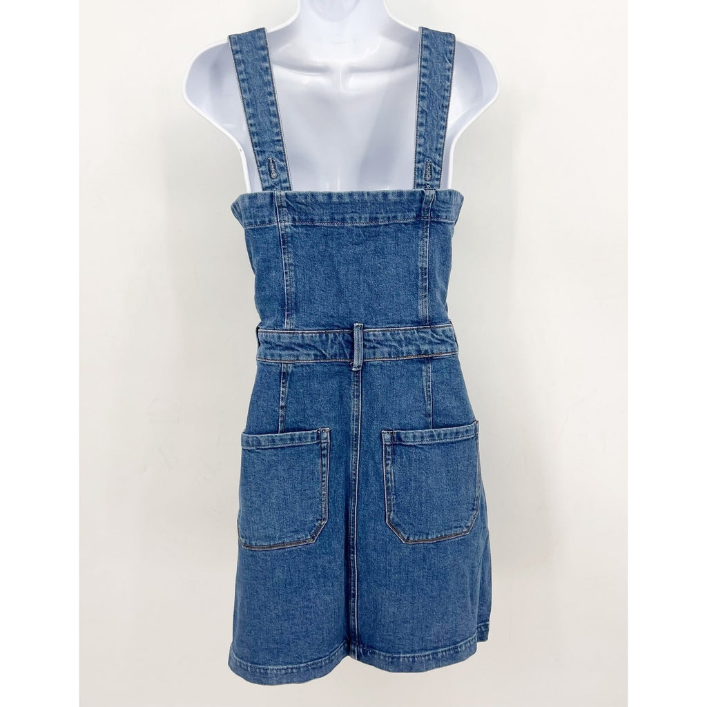 PAIGE Women's Maddy Denim Tank Dress Size 10 Delia Blue Button Front Revolve NWT