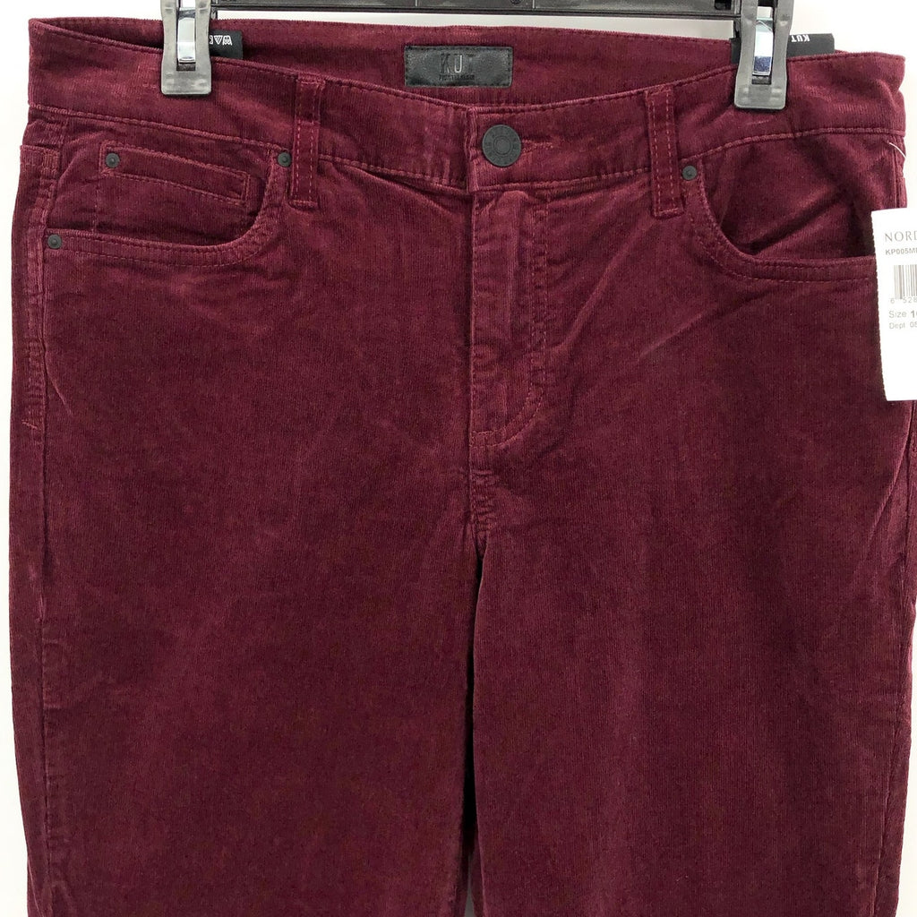KUT FROM THE KLOTH Women's Karen Baby Boot Jeans Size 12 Red Wine Corduroy NWT