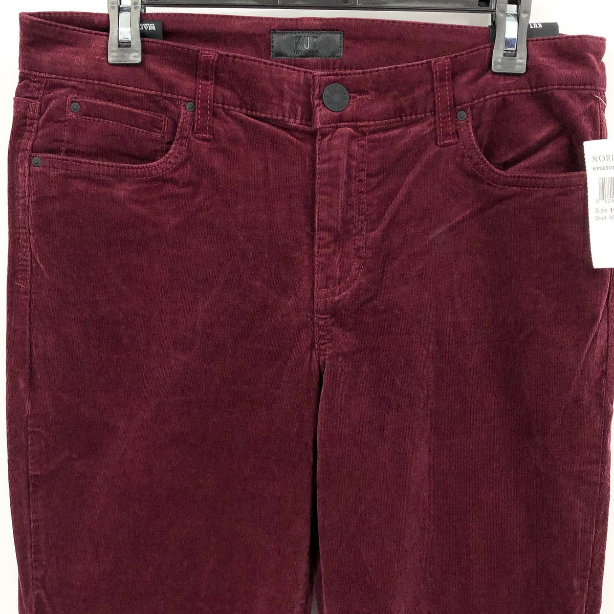 KUT FROM THE KLOTH Women's Karen Baby Boot Jeans Size 12 Red Wine Corduroy NWT