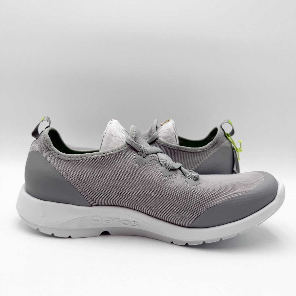 OOFOS Womens OOmg Sport LS Sneakers Size 10 EU 41 Grey White NIB