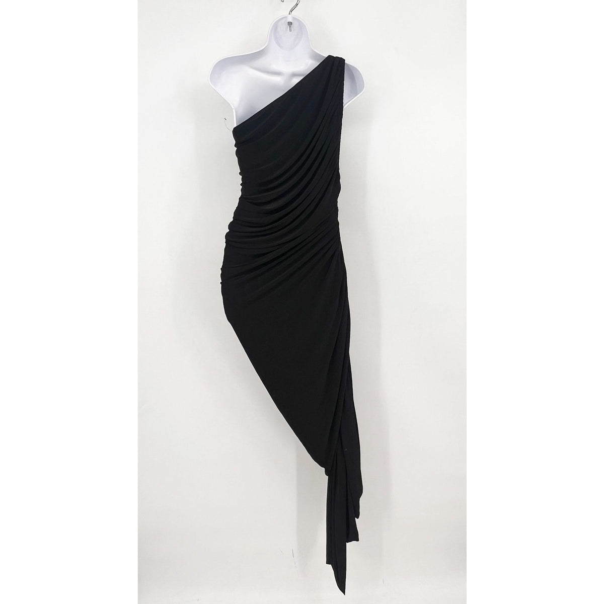 NORMA KAMALI Women's One Shoulder Diana Gown Large Black Asymmetric NWOT